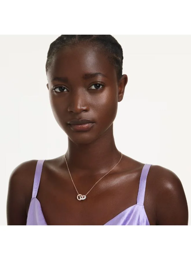Swarovski  Dextera Small Crescent Rose Gold Tone Plated Pendant Necklace for Women | Best Price UAE